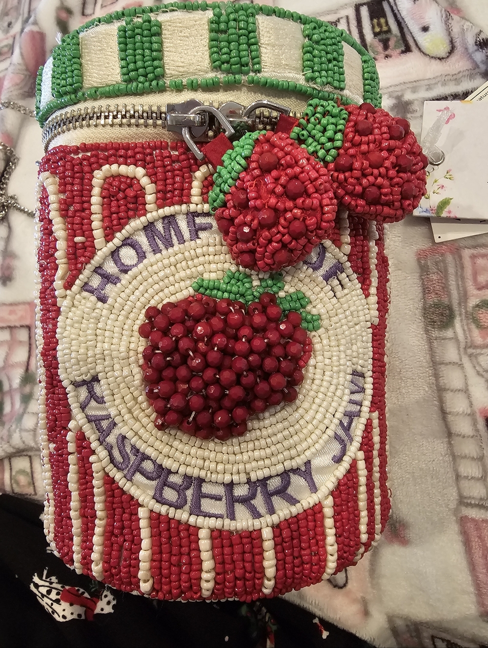 Beaded Rasberry Jam Bag Nwt